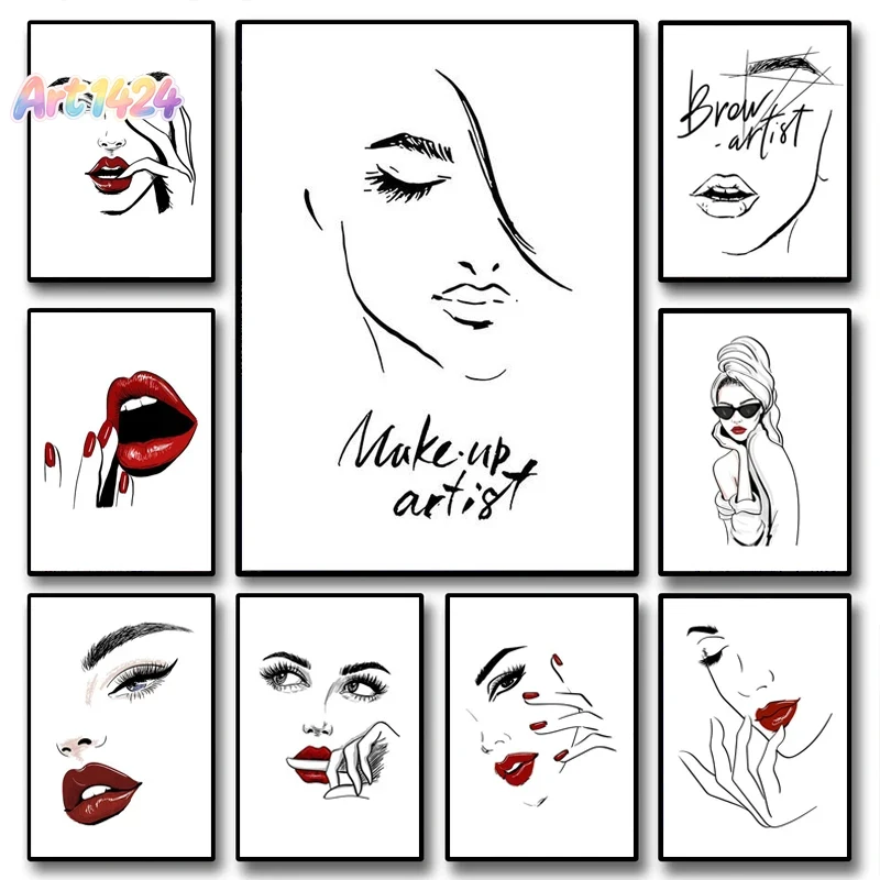 Makeup Is Beauty Quotes - Moda Makyaj Posteri Seksi Güzellik Kadın