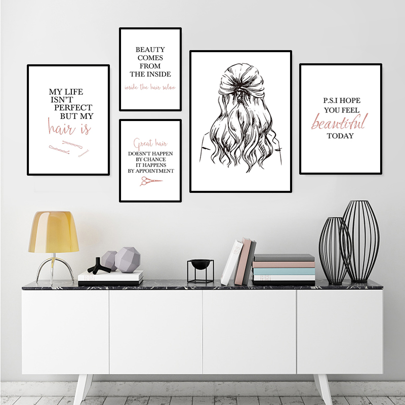 Makeup Is Beauty Quotes - Berber alıntı sanat posterleri saç modeli