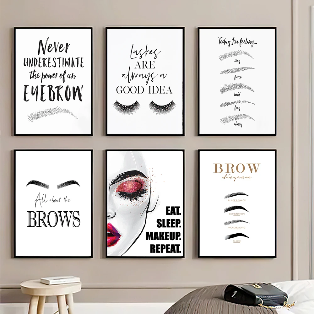Makeup Is Beauty Quotes - Moda makyaj tuval boyama baskı kaş